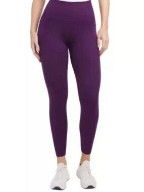 Danskin Women's High Rise Brushed Legging, Bright Plum, Size L